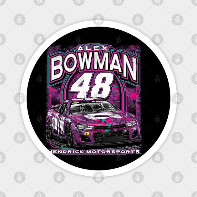 Alex Bowman Purple Car Magnet by stevenmsparks